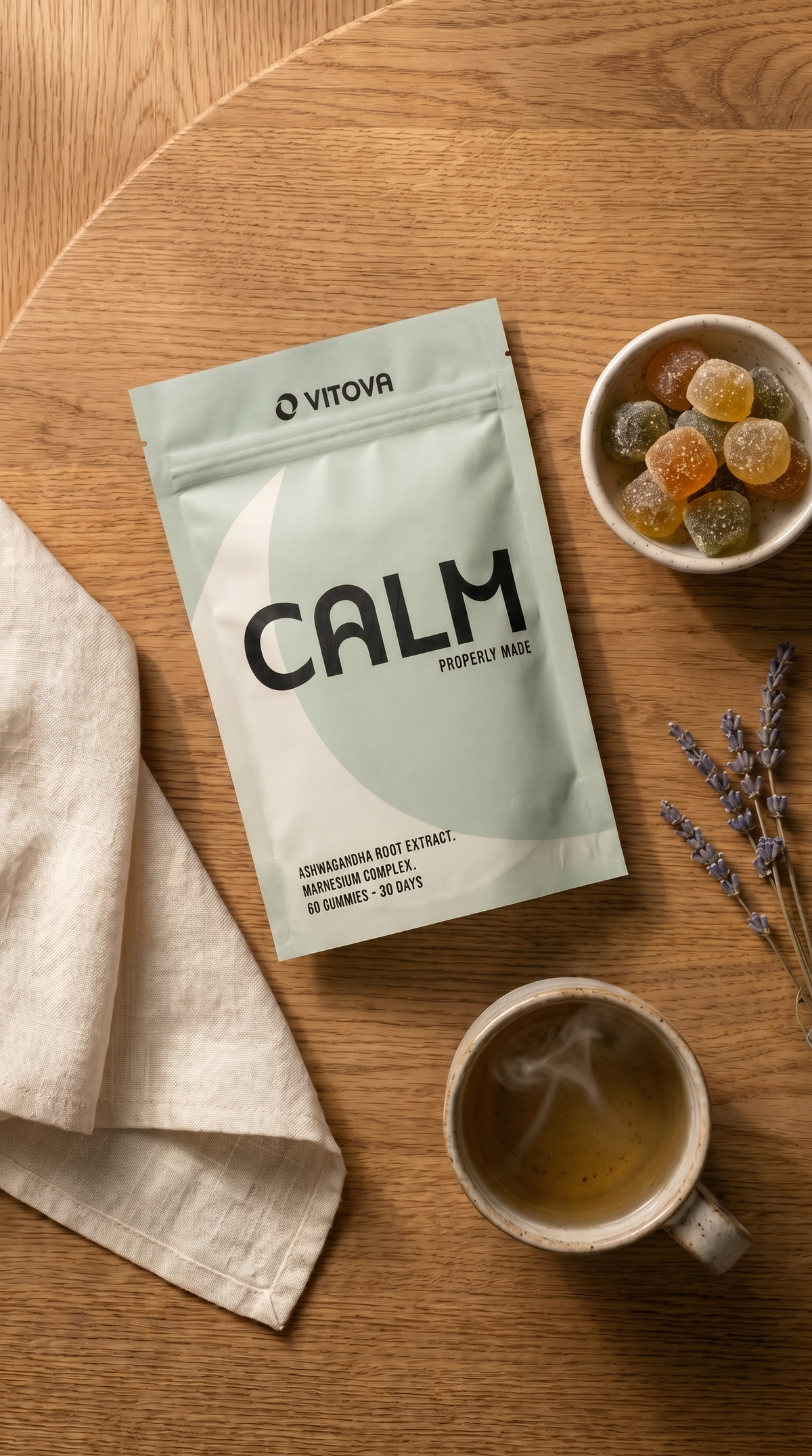 Vitova Calm — Magnesium, Ashwagandha, L-Theanine, Zinc & Vitamin D3 Vitova